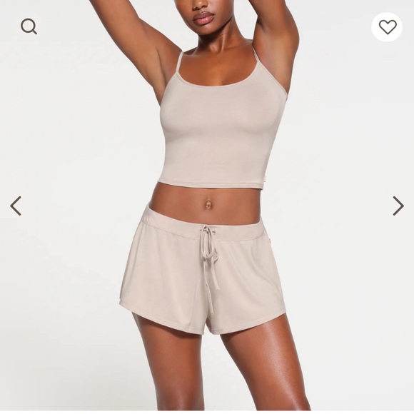 SKIMS Stone Ultra-Soft Sleep Short (Color: Stone) - Picture 1 of 6